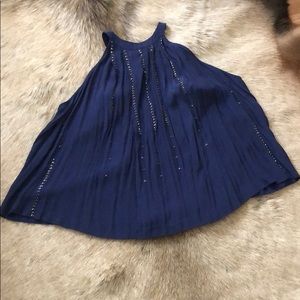 Navy high neck tank